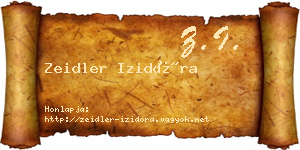 Zeidler Izidóra névjegykártya